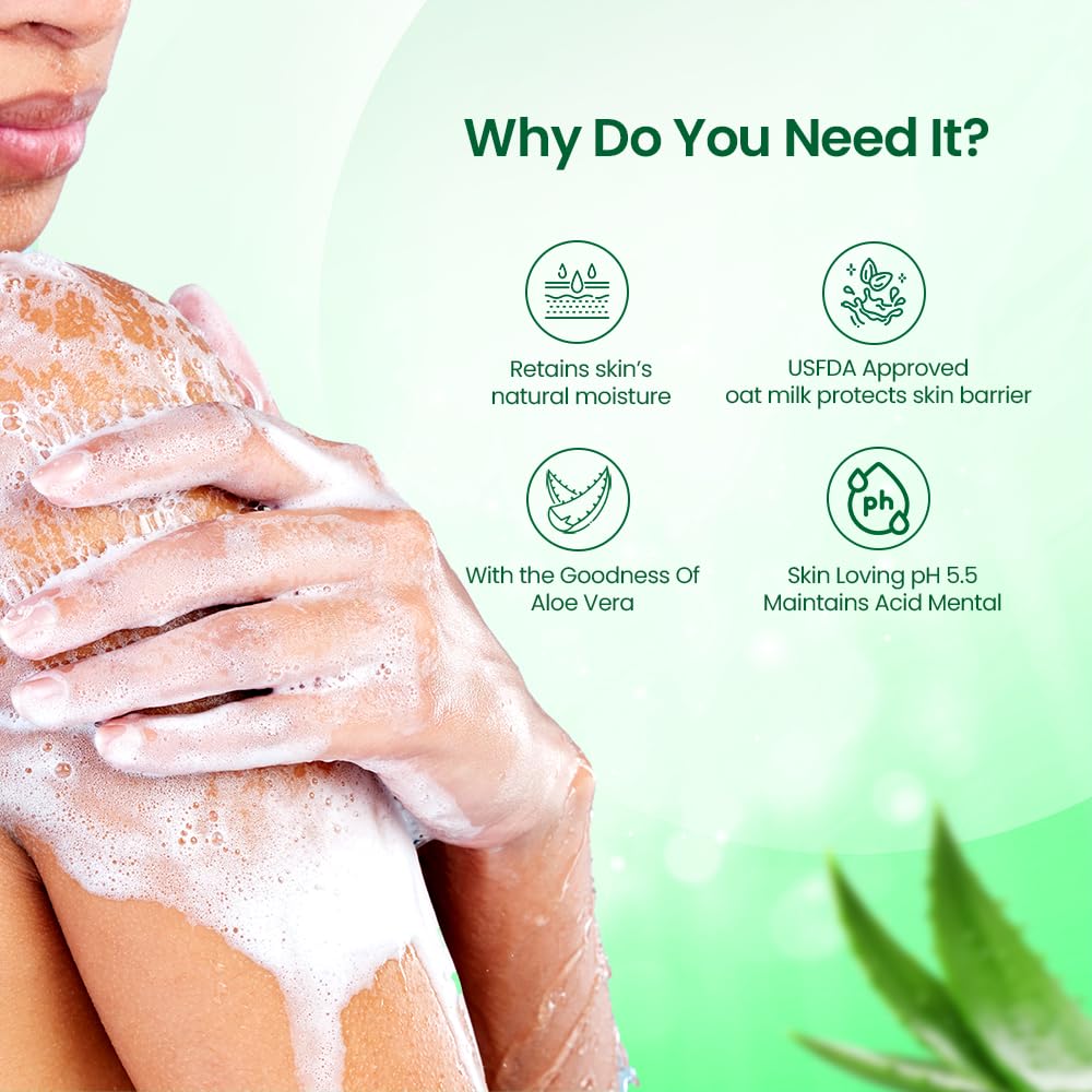 NMFe Moisturising Body Wash 150 ml with Aloe vera and Oat milk | for Regular or Daily Bathing | Skin Matching pH 5.5 | Restores skin moisture to maintain skin health and prevent dry skin