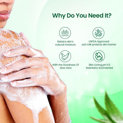 NMFe Moisturising Body Wash 150 ml with Aloe vera and Oat milk | for Regular or Daily Bathing | Skin Matching pH 5.5 | Restores skin moisture to maintain skin health and prevent dry skin
