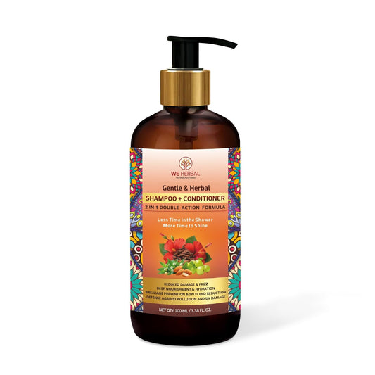 2-in-1 Ayurvedic Shampoo & Conditioner 100ml for Daily Hair Care, Gently Cleanses and Conditions Hair, Suitable for All Hair Types, Ideal for Men and Women, Regular Use Hair Care Solution