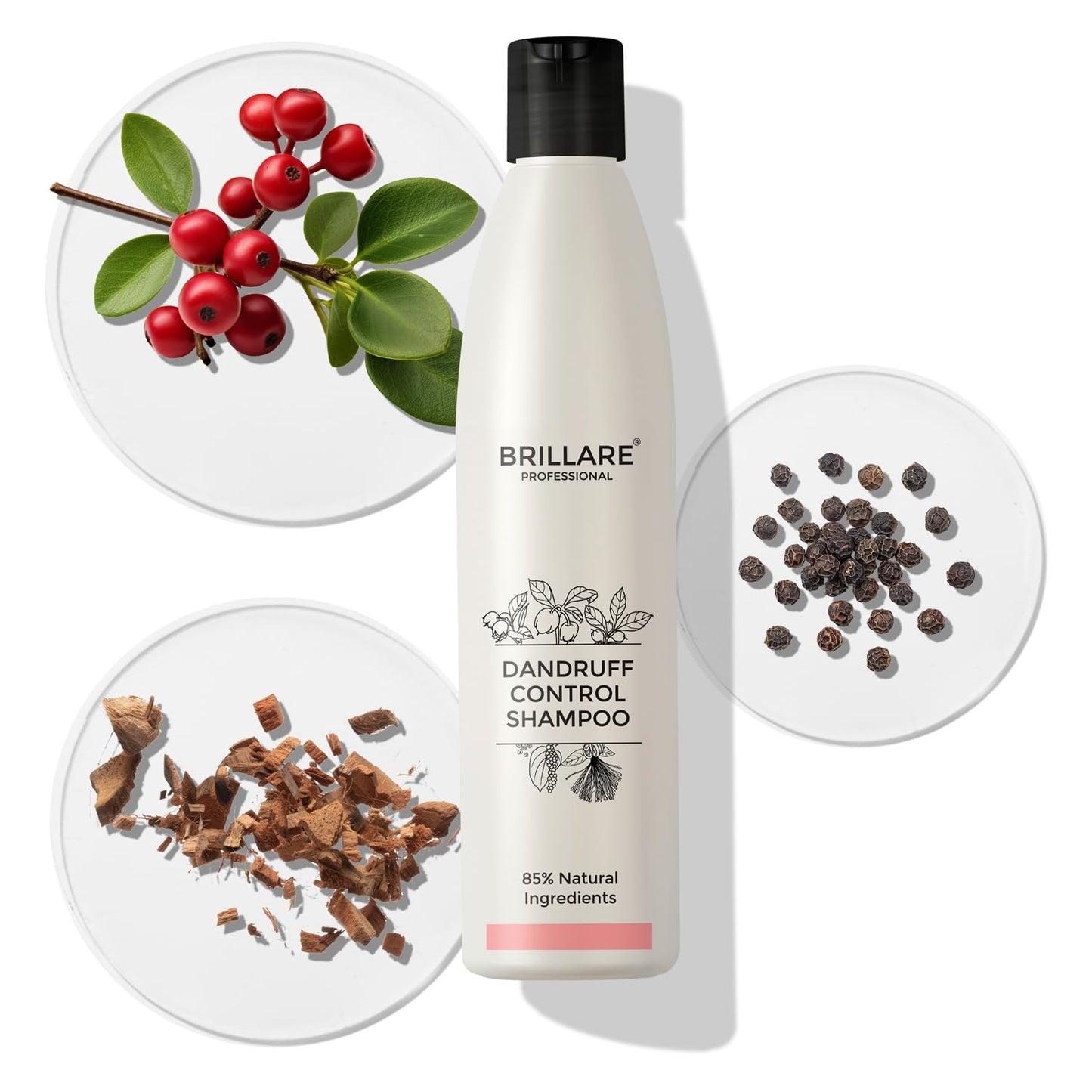 BRILLARE Professional Dandruff Control Shampoo | Anti Dandruff Shampoo for Women & Men | Shampoo for Dandruff & Itchy Scalp Relief | Reduces Flakes from 1st Wash | 300 ml
