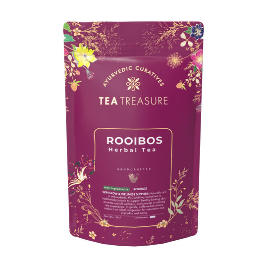 Tea Treasure South African Rooibos Red Tea 100gm, Caffeine Free, Rich Antioxidant, Helps Diabetes, Blood Sugar Control, Improves Skin & Heart Health, Boosts Immunity