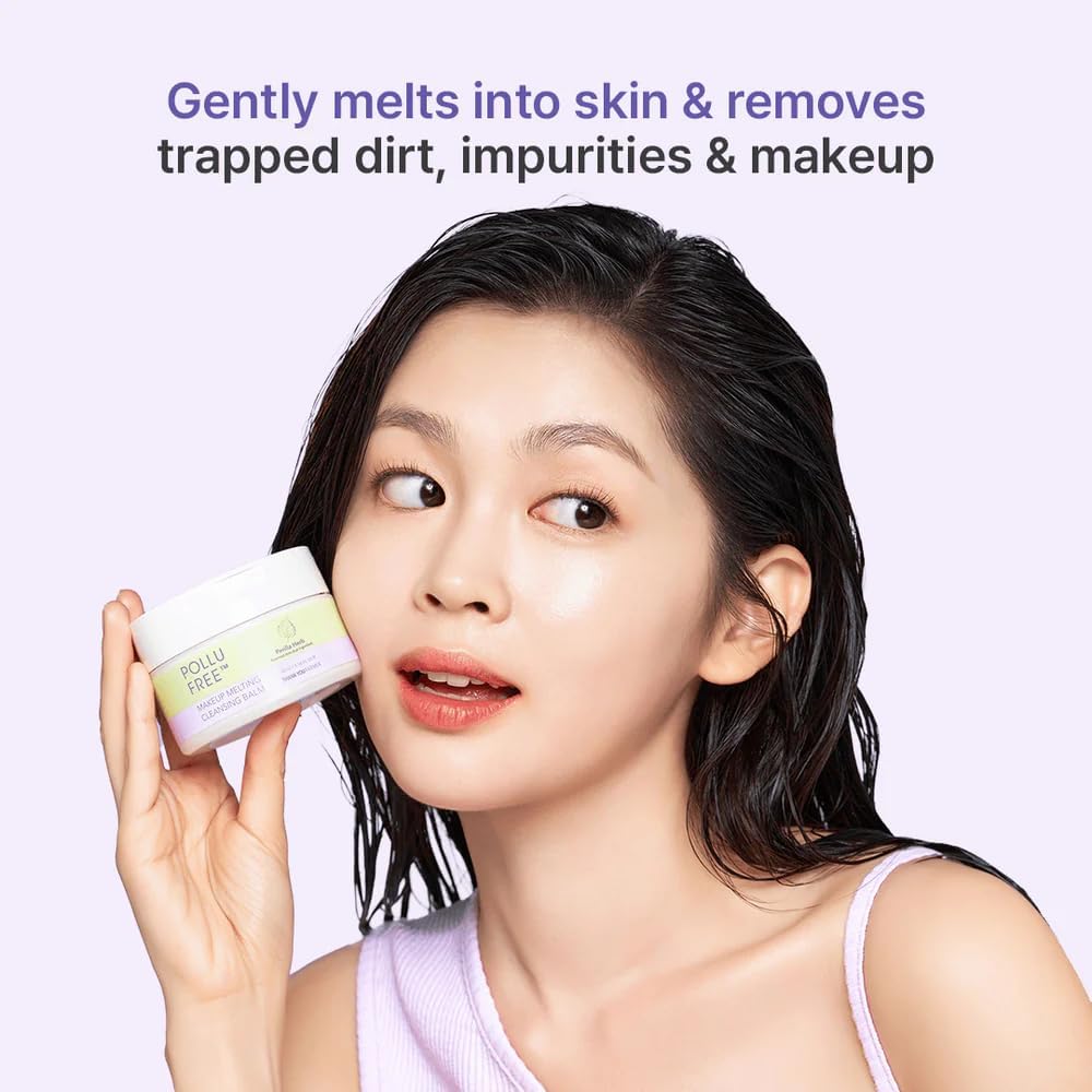 THANKYOU FARMER Pollufree Makeup Melting Cleansing Balm (90ml) Sherbet-Texture Cleansing Balm Makeup Remover & Cleanser for All Skin Types, Removes Waterproof Makeup, Dirt & Pollution, Hydrating & Non-Stripping Korean Skincare