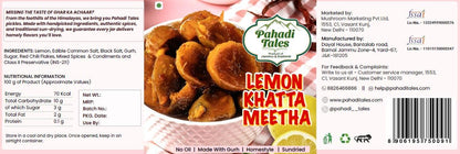 Pahadi Tales Lemon Pickle 250g | Nimbu Khatta Meetha Achar | No Oil, Made with Gurh (Jaggery) | Sundried Homestyle Pahadi Achaar | Ghar Ka Achar | Made in Jammu & Kashmir