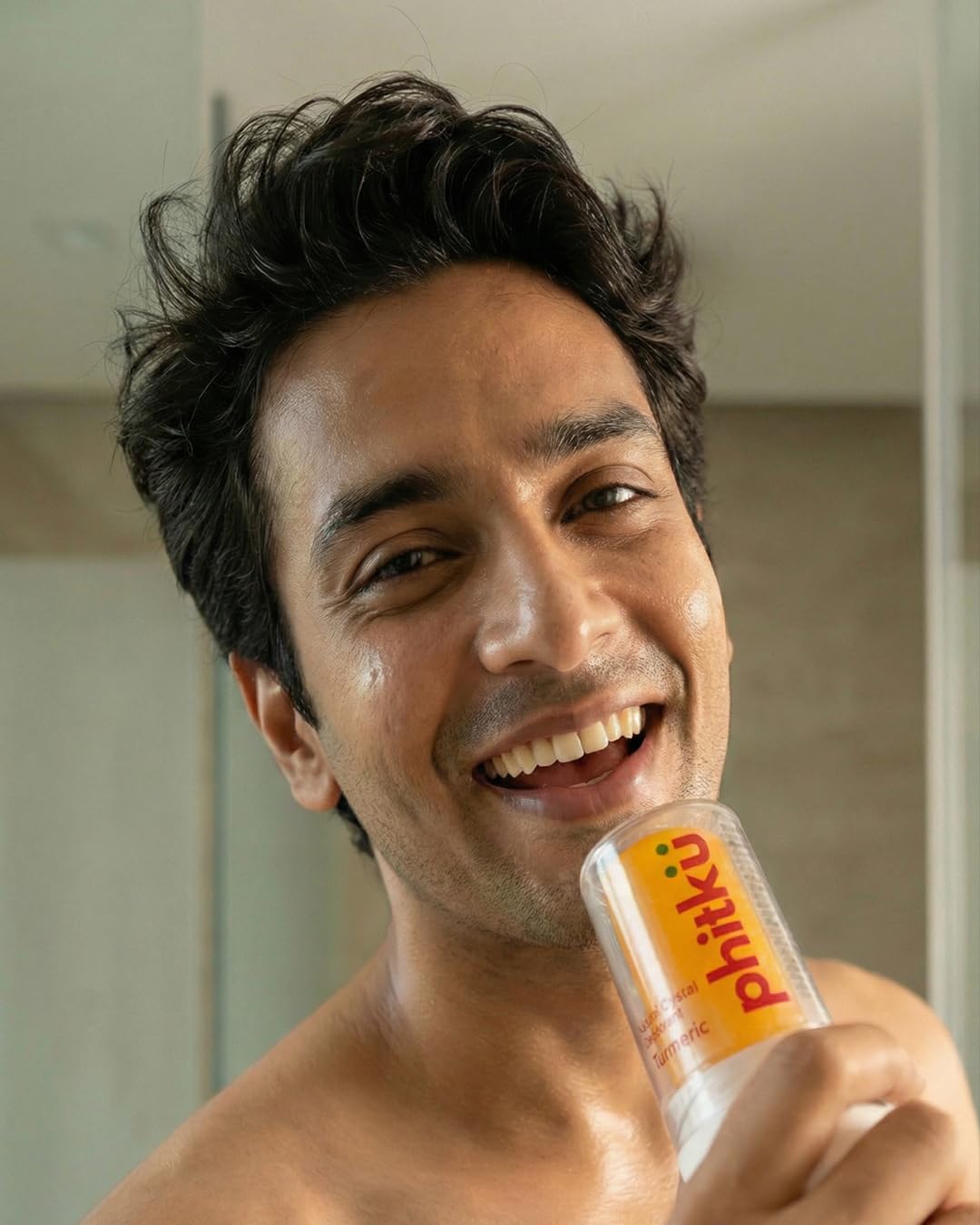 Phitku Crystal Roll On with Turmeric | Natural Alum | Brightens Dark Underarms, Kills Bacteria | Fragrance-Free & Alcohol Free | Men & Women | 100g