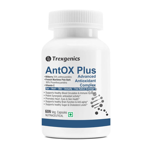 Trexgenics AntOX Plus supplement bottle on a white background