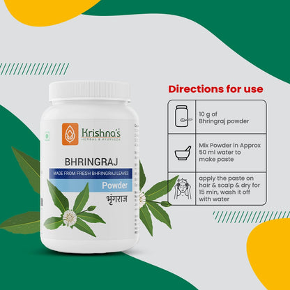 Krishna's Bhringraj Powder - 100 g | Preservative Free | Good for Hair Pack and Oil