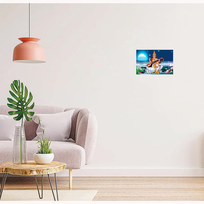 Krishna Arjun Rathe Vinyl Wall Poster | Shri Krishna and Arjun on Rath Poster Sparkle Coated Self Adhesive (Without Frame) (18 x 24 inch)