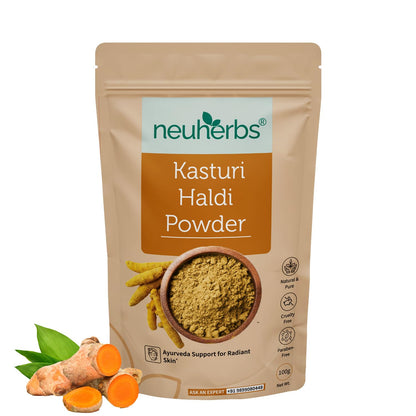 Neuherbs Kasturi Haldi Powder - 100g For Face Beauty | Wild Turmeric Powder Face Pack For Glowing Skin | 100% Pure & Natural