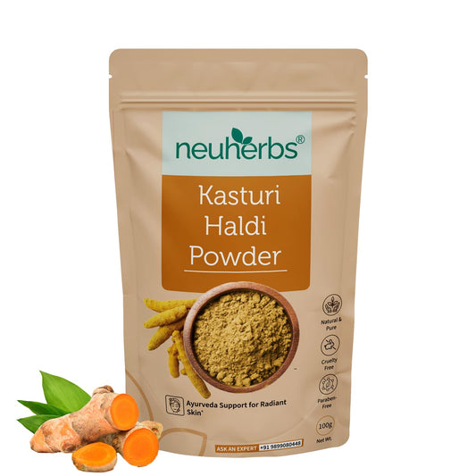 Neuherbs Kasturi Haldi Powder - 100g For Face Beauty | Wild Turmeric Powder Face Pack For Glowing Skin | 100% Pure & Natural
