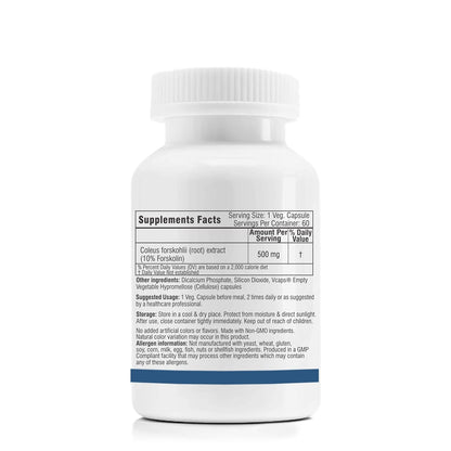 Trexgenics FORSKOLIN 10% 500mg Premium Forskohlii extract Weight Management, Fat Metabolism, Heart health Support (60 Vcaps) (1)