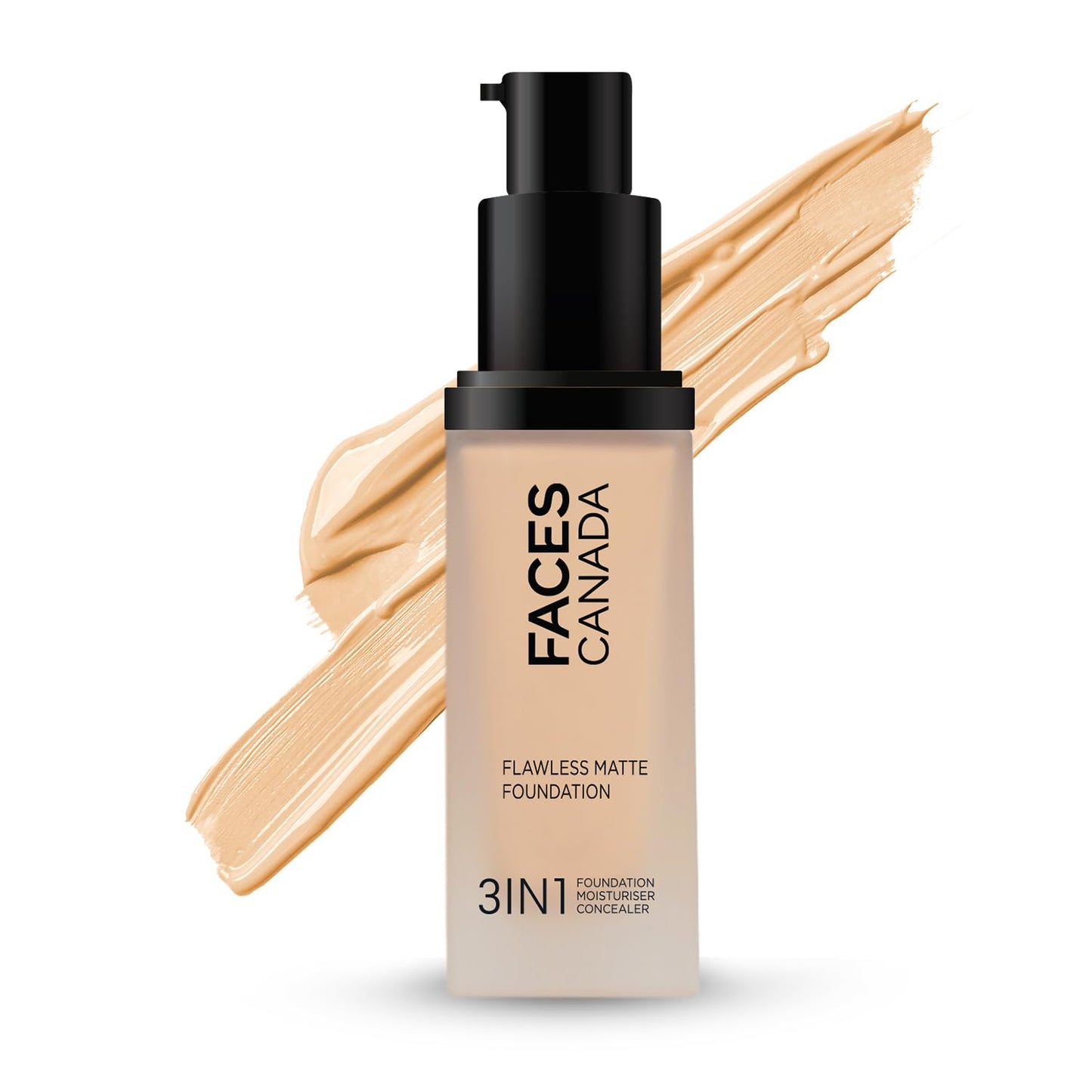 FACESCANADA Flawless Matte Foundation - Rich Ivory 30 Ml|3-In-1 Foundation+Moisturizer Cream For All Skin Types+Concealer|12 Hr Hydration+Spf 18|Hd Matte Coverage|Lightweight|Anti Ageing,Pack Of 1