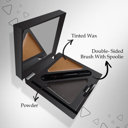 FACES CANADA HD Shape Up Brow Kit - Grey 01, 2.8g | Eyebrow Duo Kit - Wax & Powder With Brush | Long-Lasting | Precise & Natural Looking | Rich Color Payoff | Shaped & Defined Brows | Cruelty-free