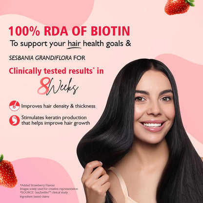 Siens By Dabur Hair, Skin & Nails (3 in 1 Gummies) - 30 pieces | Enriched with Biotin, DHT Blocker, Plant Extracts, Vitamins & Minerals | Brightens Skin, Control Hairfall, Strengthens Hair & Nails