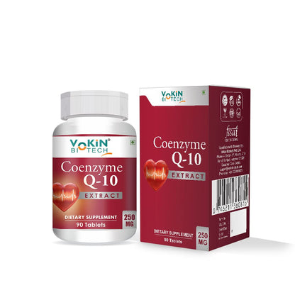 Yokin Biotech Coenzyme Q-10 supplement bottle and packaging on a white background