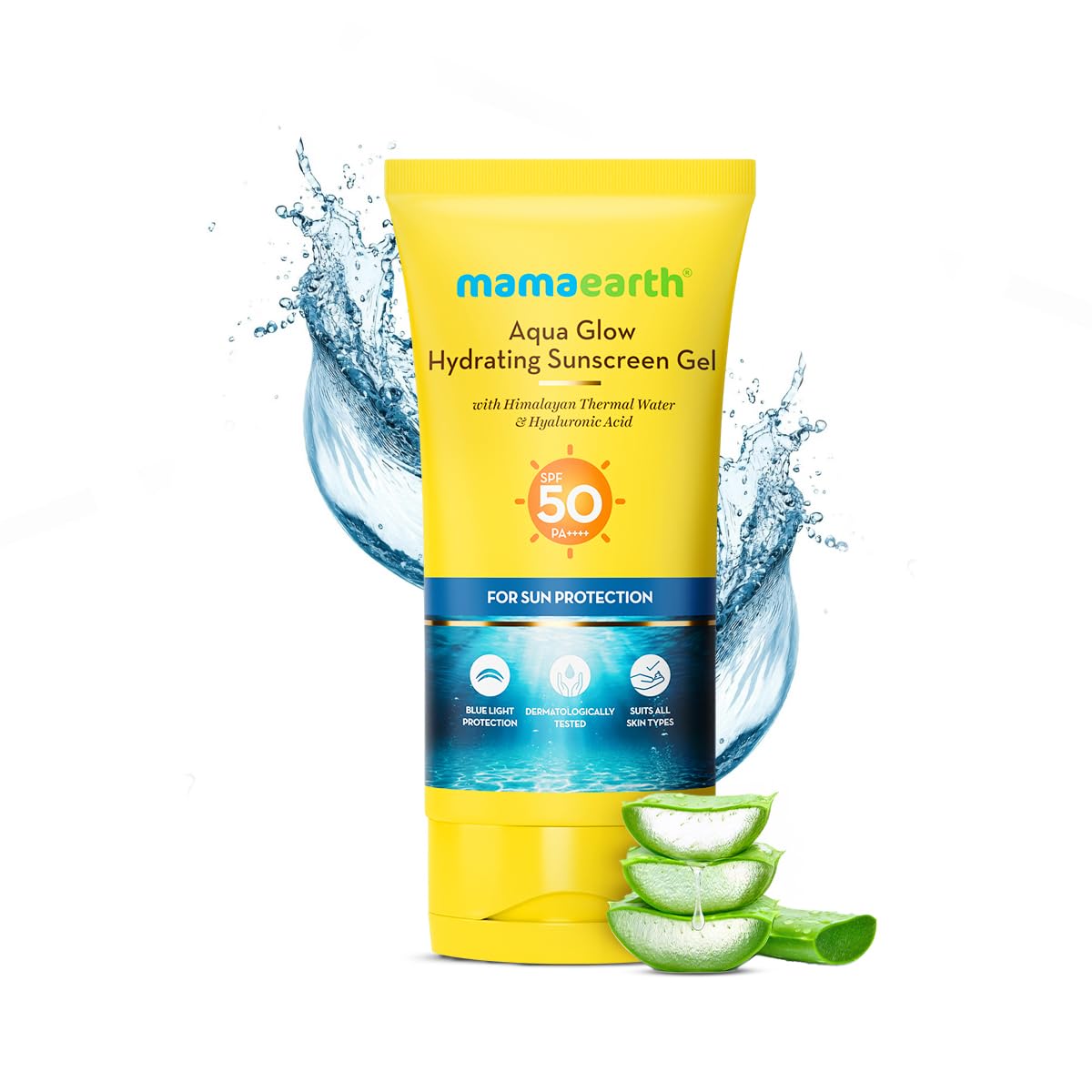 Mamaearth Aqua Glow Hydrating Sunscreen SPF Gel with Himalayan Thermal Water and Hyaluronic AcidShields from UVA&UVB RaysBlue Light ProtectionTan ProtectionFor All Skin TypesUnisex50 g