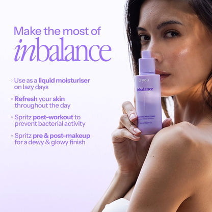 d'you inbalance Soothing Milky Tonic | Hydrating | Targets Inflamamtion | Soothing Irritation | Antioxidant Protection | Men and Women | 100 ml