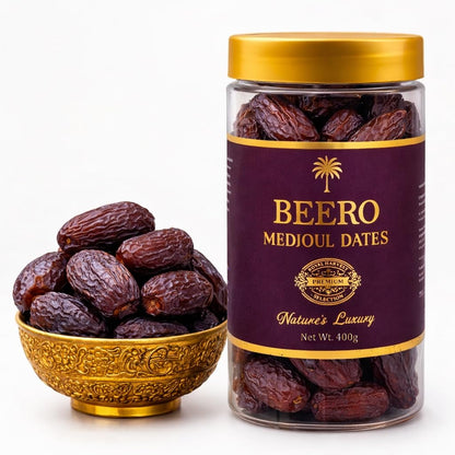 Beero Medjoul Dates | Khajoor | Medjouls Khajur Prmeium Dates | Jumbo size High Fibre Rich Dry fruits | Fresh and delicious