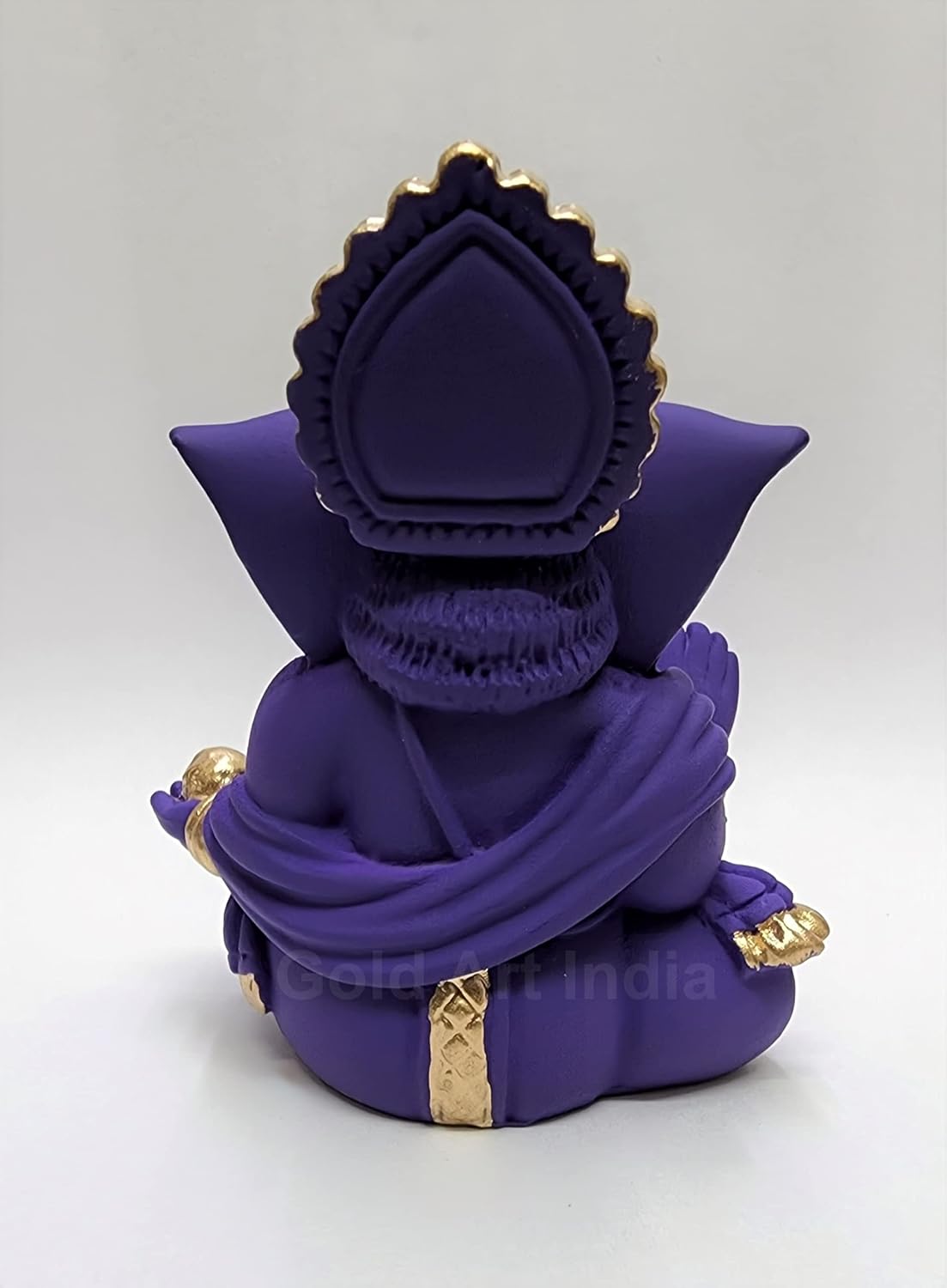 Gold Art India Beautiful Terracotta Ganesha in Violet - A Festive and Auspicious Addition to Your Home or Car(VioletGaddiTerracotta)