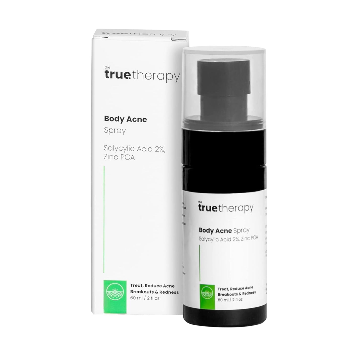 The True Therapy Body Acne Spray for Men & Women, Skin Toner for Neck, Shoulders & Back Acne, Skin Care with 2% Salicylic Acid & Zinc PCA, Helps in Skin Texture & Acne Breakouts (60ml)