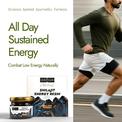 Kapiva Shilajit Energy Resin 20g | With 100% Pure Shilajit/Shilajeet | 500mg/Serving | Boosts All day Energy & Stamina | 40 Servings | Contains Aswagandha, Gokshura Vidharikand |100% Ayurvedic