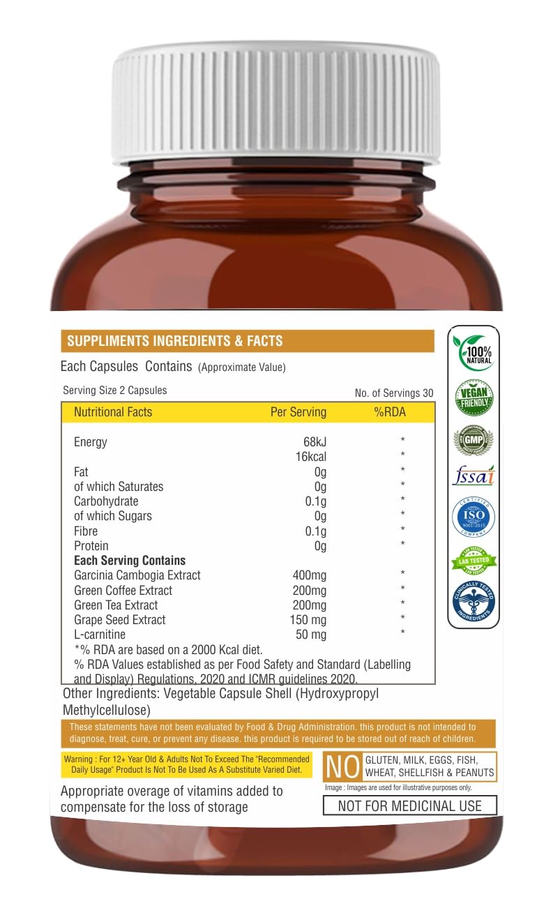 Supplement bottle with label showing ingredients and nutritional facts on a white background