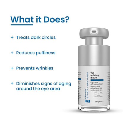 FCL Eye Refining Matrix Under Eye Gel For Dark Circles, Puffiness & Fine Lines with Vitamin C & Hyaluronic Acid | Eye Serum for Dark Circles | For Women & Men Skin Care - 15 gm