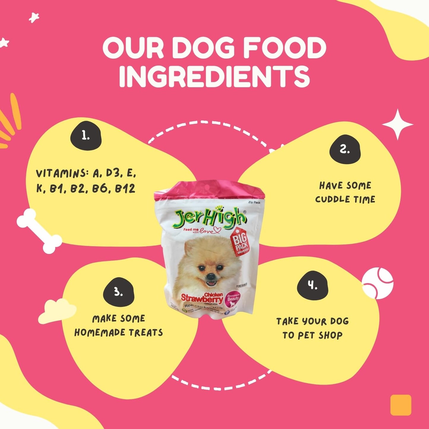 JerHigh Dog Treats, 400g, Human Grade Chicken, 100% Authentic Sold by Barkz & Mewz (400g, Chicken with Strawberry)