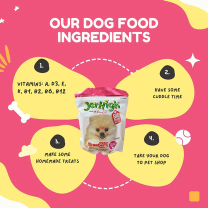JerHigh Dog Treats, 400g, Human Grade Chicken, 100% Authentic Sold by Barkz & Mewz (400g, Chicken with Strawberry)