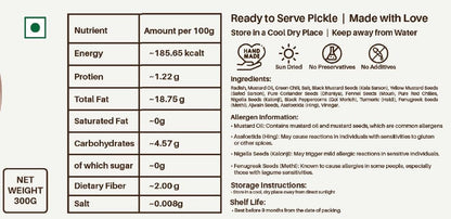 The Pickle Project | Home Made Desi Mooli Ke Achar – 300 gm | Radish Pickle| 100% Natural, No Preservatives | Handcrafted with Authentic Spices | Taste of Darjeeling