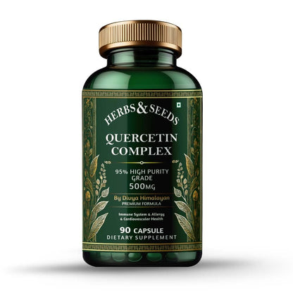 Herbs & Seeds Quercetin Complex dietary supplement bottle on a white background