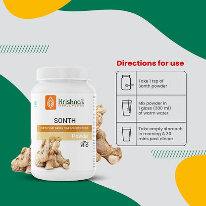 Krishna's Sonth (Dried Ginger) Powder - 100 g | Pack of 1 | Boosts immunity | Manage digestive disorder