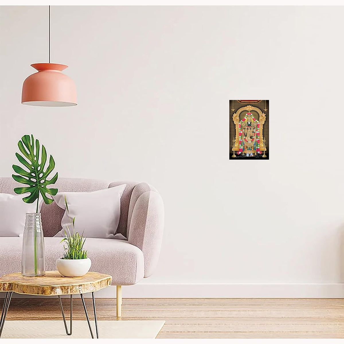Tirupati Balaji Poster Large Size | Tirupati Balaji Paintings Sparkle Coated Self Adhesive (18×24 Inch, Tipupati Balaji)