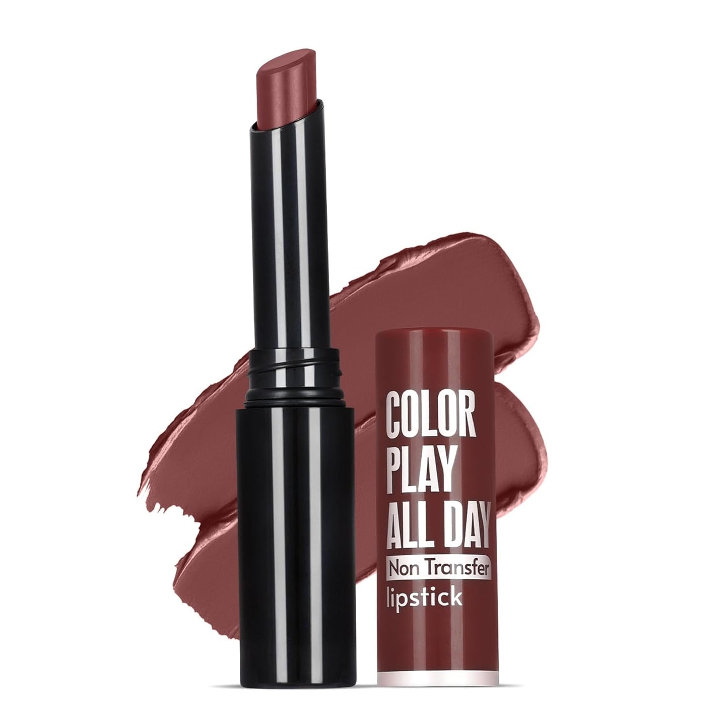 Fashion Colour Play all day Non Transfer Lipstick For Women | Matte Lipstick | Smooth Glide | Waterproof | Longlasting | Paraben-Free Lip Color for All Skin Tones | (Wild Rose, 2gm)