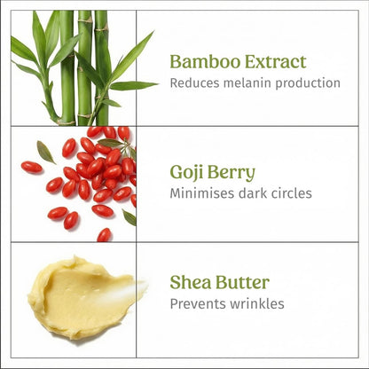 Vilvah Under Eye Cream | Reduces Dark Circles, Puffiness & Eye Bags | Hydrates, Smoothens Fine Lines & Firms Skin | Lightweight Cream for Tired Eyes | 20ml