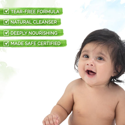 Mamaearth Deeply Nourishing Body Wash For Babies - 200ml | Infused with Coconut Oil, Orange Essential Oil & Aloe Vera Extract | Deeply Nourishing, Tear-Free Cleanser