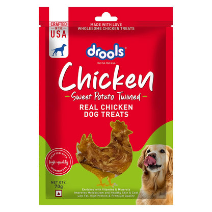 Drools Sweet Potato Twined Dog Treats, 70gm Pack, All Life Stages, roll