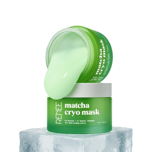RENEE Matcha Cryo Face Cooling Mask | 45% Cooling Actives- Aloe Vera, Cica & Peptides | Depuffs, Hydrates, Refreshes Skin | 45 g