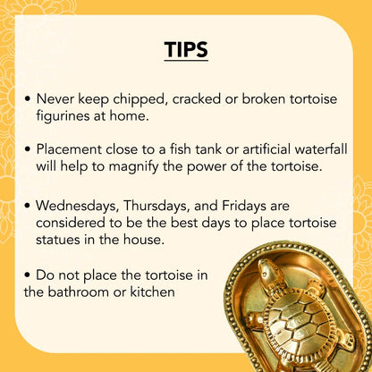 100% Pure Brass Tortoise Vastu with Brass Plate | Tortoise for Good Luck for Home | Fengshui Turtle with Secret Wish & for Wealth | Kachuwa for Vastu | Good Luck Items for Office Desk & Gifts