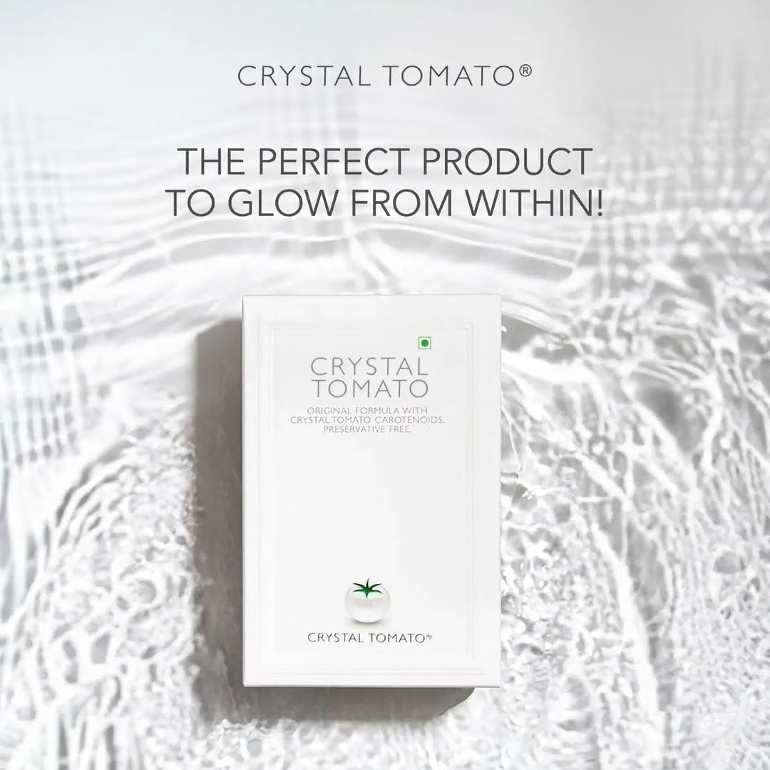 Crystal Tomato Supplement Colourless Carotenoids, L-Cysteine Enriched, Brightens Skin Tone, Reduces Pigmentation
