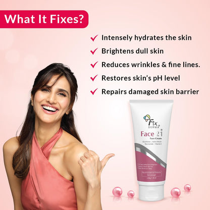 Fixderma 2% Niacinamide Face 21 Cream with Alpha Arbutin | Anti Ageing Cream for Women | Reduces Wrinkles and Fine Lines - 50 gm