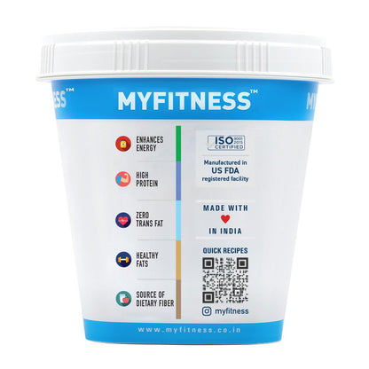 MYFITNESS Peanut Butter Chocolate Spread Crispy | 21g Protein & 8g Fiber | Healthier Nut Butter Spread for Breakfast, Snacks & Bread Treats | Cholesterol Free | Zero Trans Fat | Pure Roasted Nuts