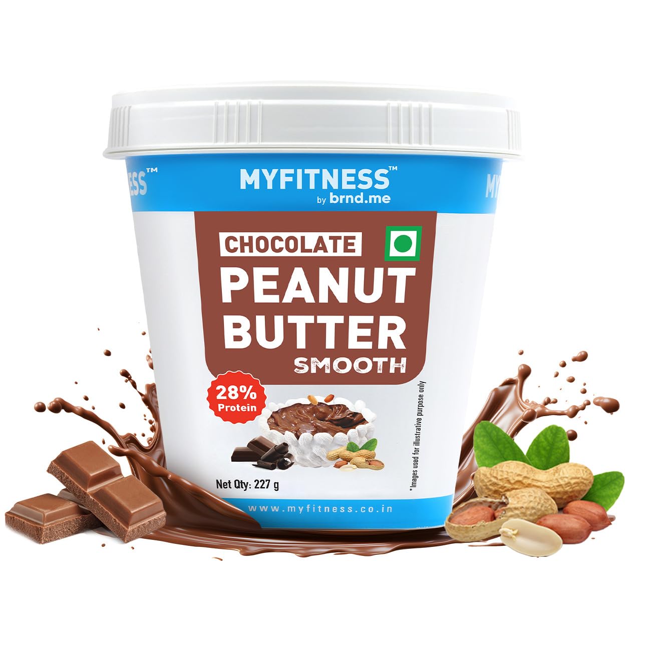 MYFITNESS Peanut Butter Chocolate Spread Smooth| 22g Protein & 6g Fiber | Healthier Nut Butter Spread for Breakfast, Snacks & Bread Treats | Cholesterol Free | Zero Trans Fat | Pure Roasted Nuts