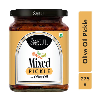 ADF Soul Mixed Pickle | Spicy, tangy & textured | A flavour-packed mix of veggies in 100% Olive Oil. | 275 g