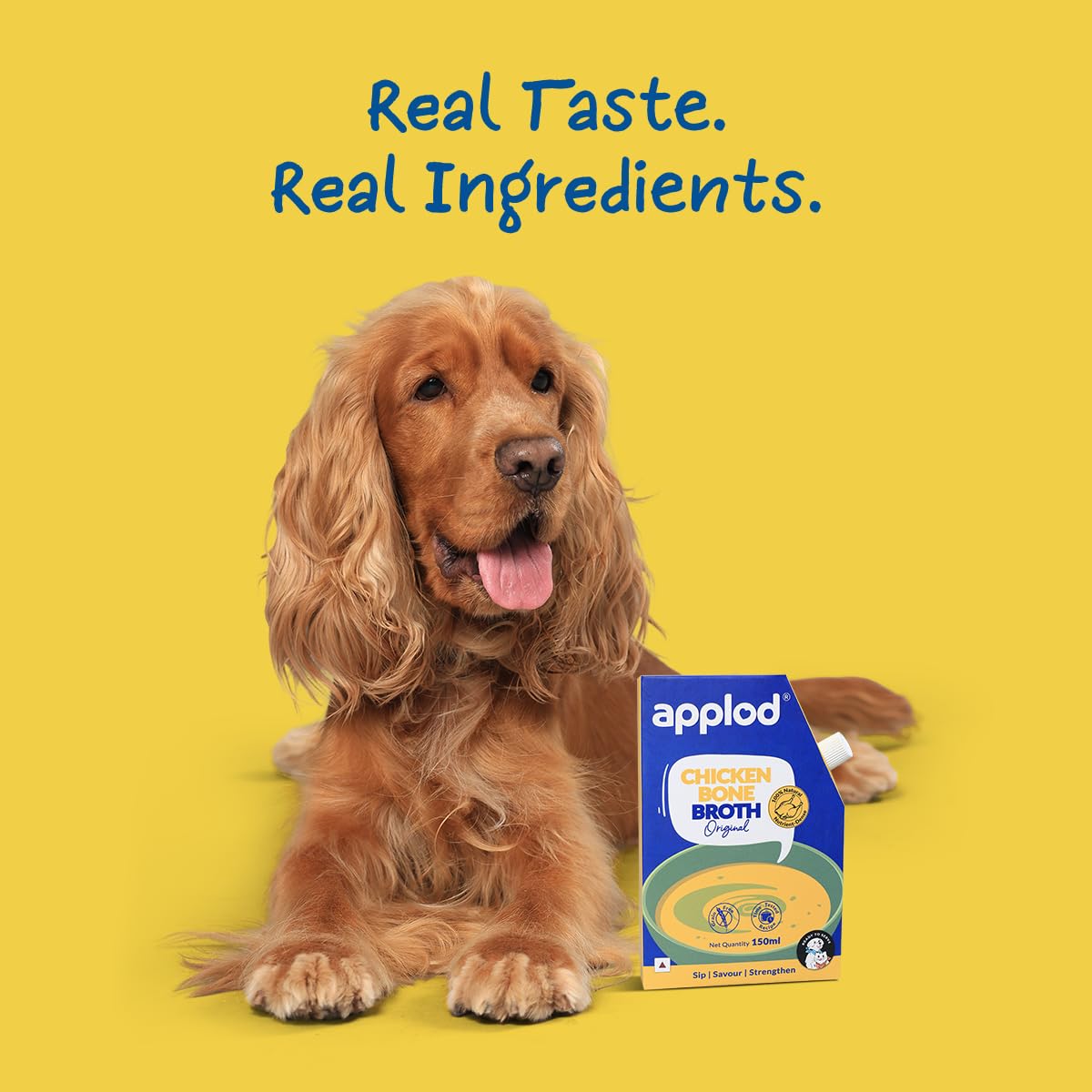 Applod Original Chicken Bone Broth for Dogs & Cats | Protein-Rich Grain-Free Meal Topper with Collagen & Amino Acids | Hydrating Slow-Cooked Joint Support Broth | 150ml