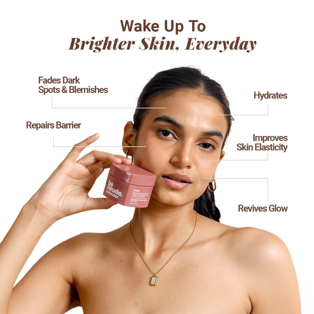 Be Neude Sleep On It Overnight Hydrating Mask 50ml – Leave-on Night Cream Mask with Goat Milk, Niacinamide for Glowing, Nourished Skin; Hydration & Repair; Suitable for Men & Women, All Skin Types