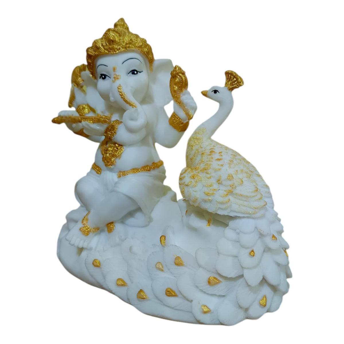 Ganesha Ganesh Ganpati Gajanan Statue Idol Murti Gift Item Decorative Showpiece Multicolor Polyresin Pack of 1 (B014)