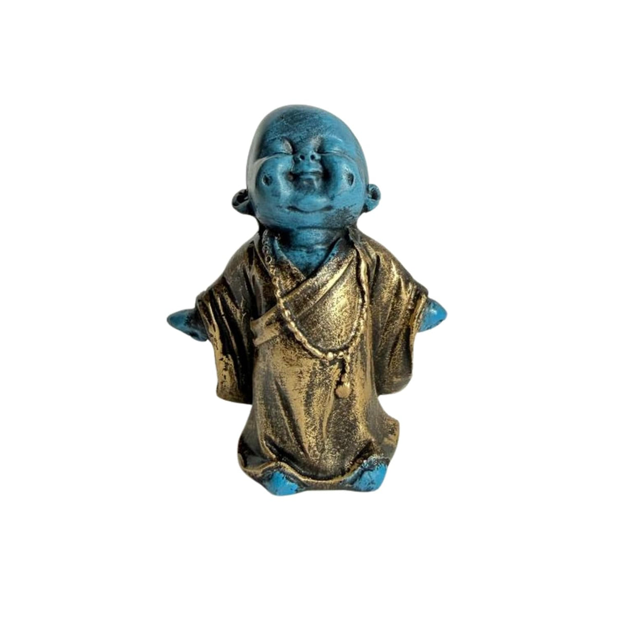 eCraftIndia Laughing Monk Buddha Statue Showpiece for Home Decor Living Room Bedroom Office Pooja Room | Gift for Diwali Housewarming Birthday