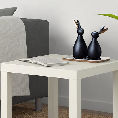 Resin Rabbit Figurines for Home Decoration (Pack of 1, Black)