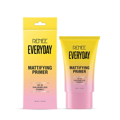 RENEE EVERYDAY Mattifying Primer packaging with gradient yellow to pink design on a white background