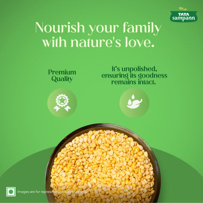 Tata Sampann Unpolished Moong Dal (Split), 500gm